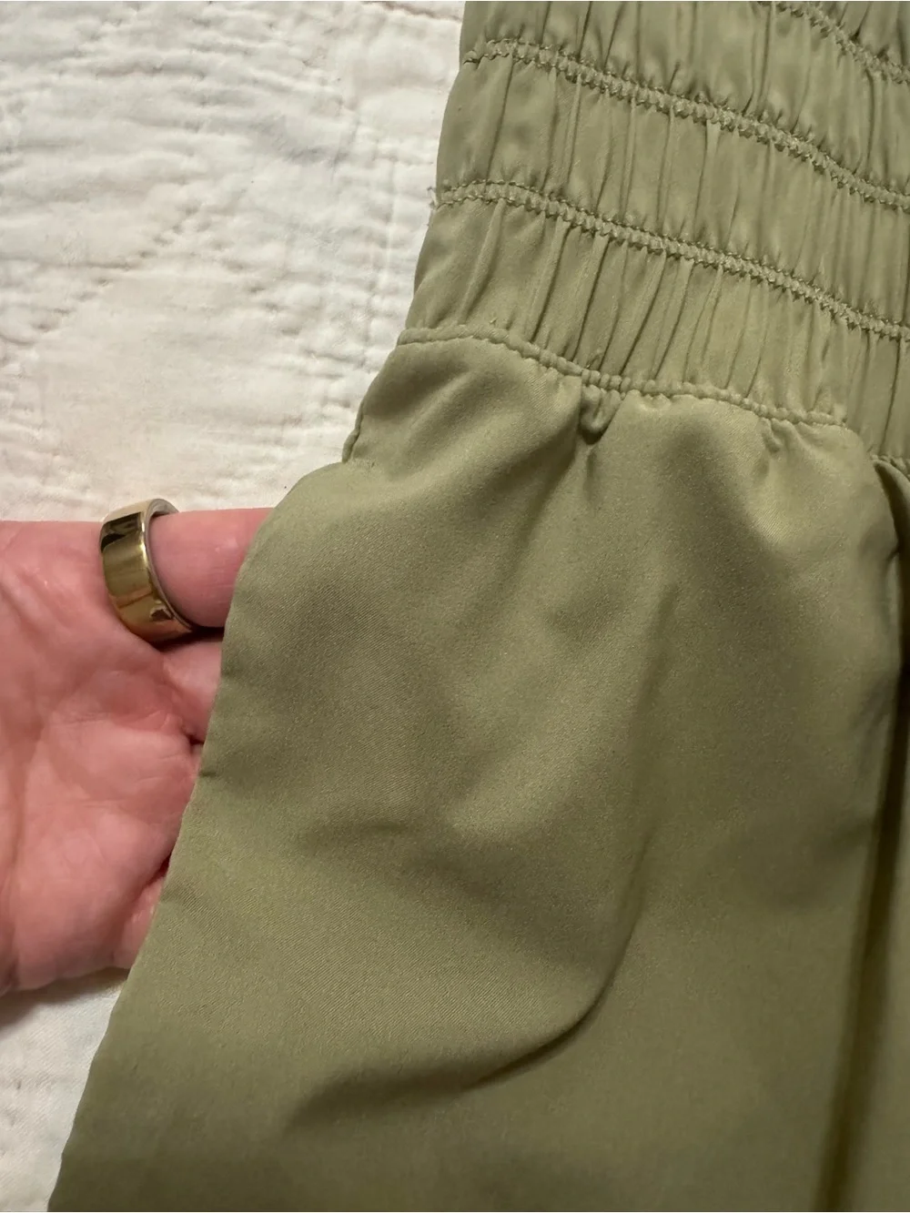 Nike Women's One Dri-Fit Ultra High Waist 3” Olive Green Athletic Shorts
